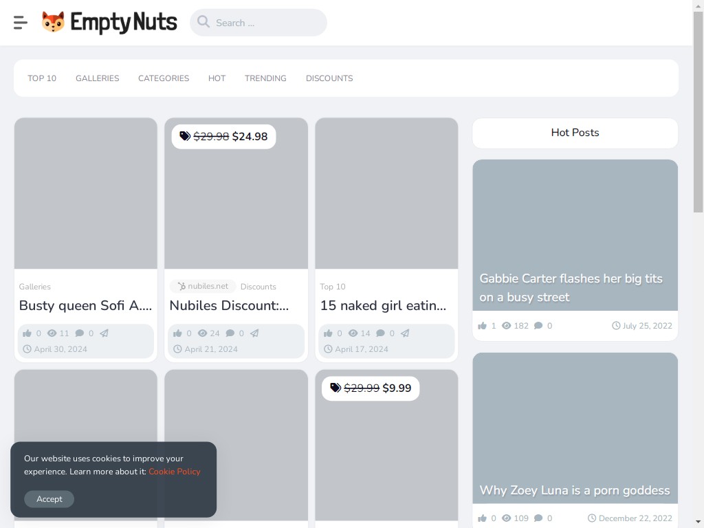 Top 10 porn lists, porn discounts and nude girls - Empty Nuts