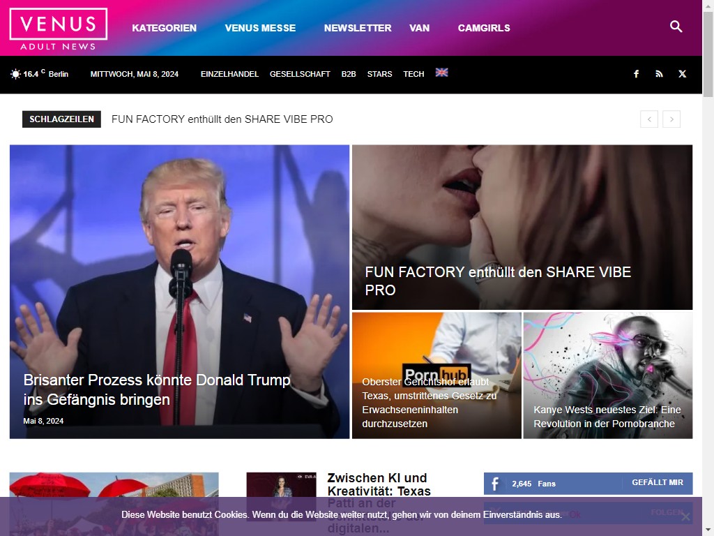 Aktuelle Nachrichten aus der Erotik-Branche - Venus Adult News