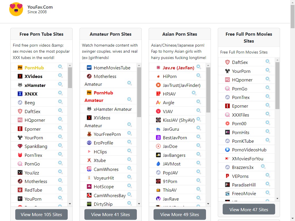 YouFav.Com - The Best Porn Sites & Free Porn Tubes List of 2021!